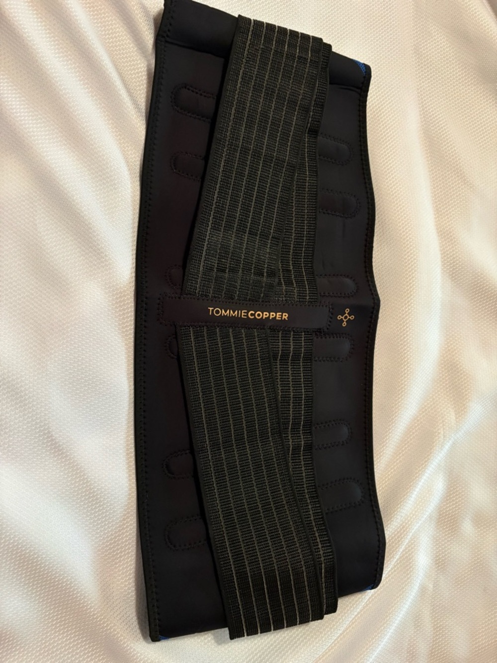 Tommie Copper Blue Compression back brace with Black Trim-both men and women